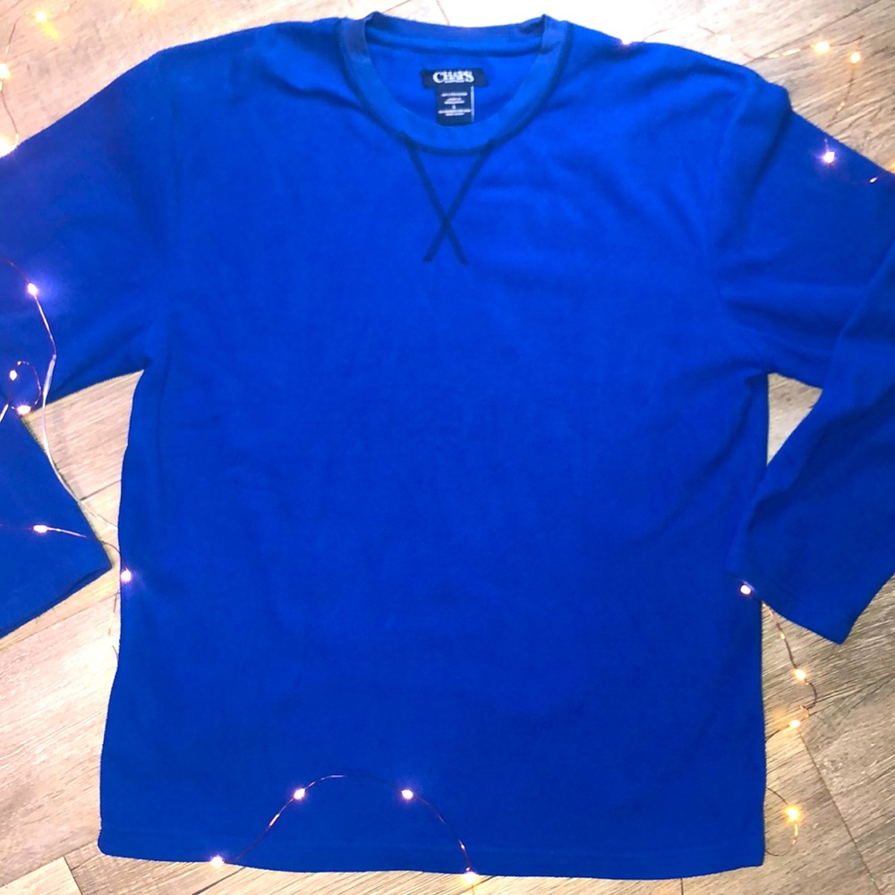 SOFT Chaps fleece shirt / size large / royal blue